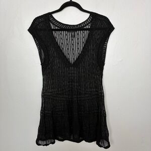 Ideology Black Lace Sheer Layering Tunic Whimsygoth Beach Festival Size Medium